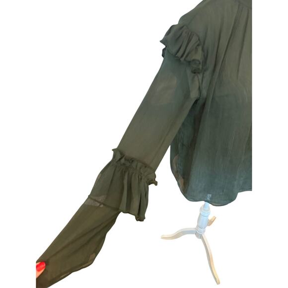 Romantic Green H&M Long Sleeve Blouse - Picture 2 of 6